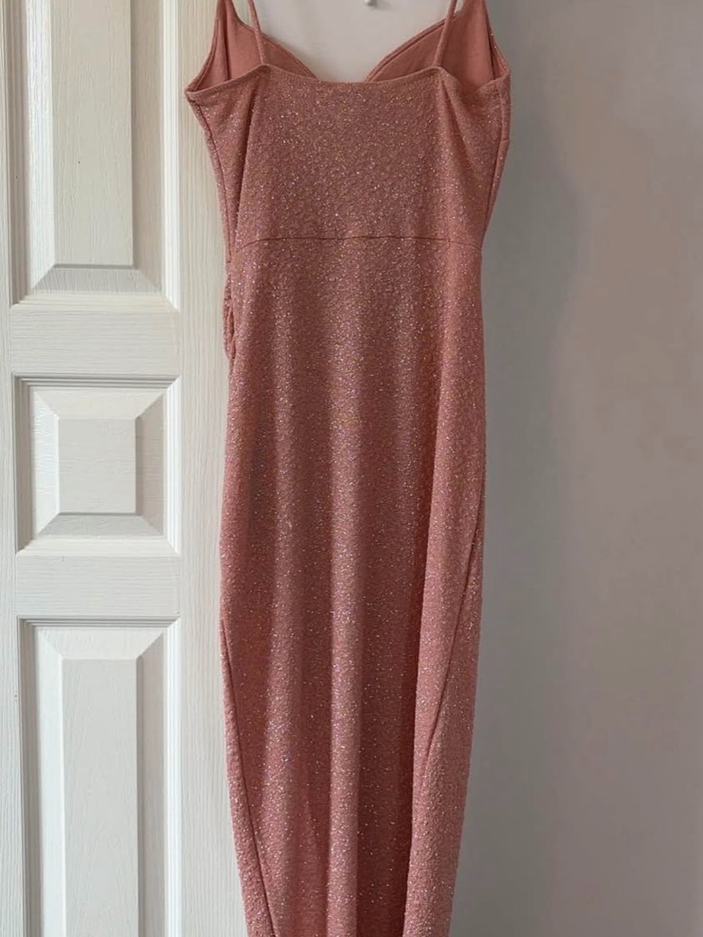 Sparkle Slip Midi Dress in Rose Pink